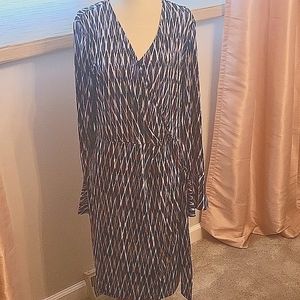 Multicolored blue dark blue brown white dress